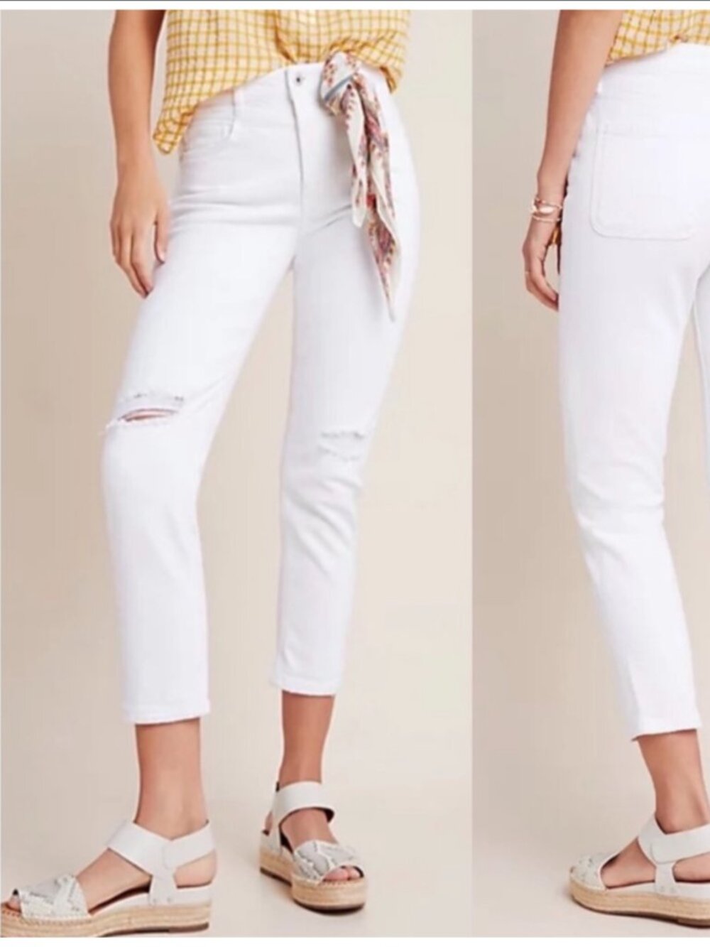 NWT Anthro Pilcro Ultra High-Rise Distressed Slim Straight Jeans Size 30 $128